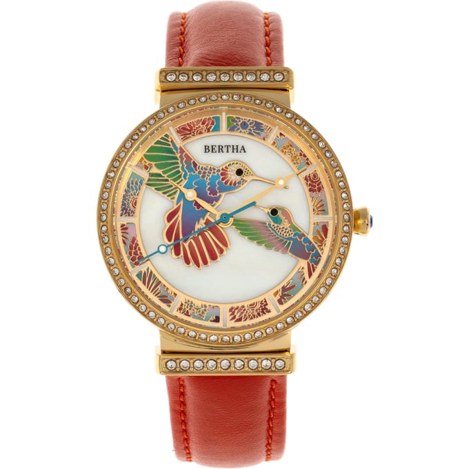 Bertha Emily Moeder van Parel Lederen Horloge met Band