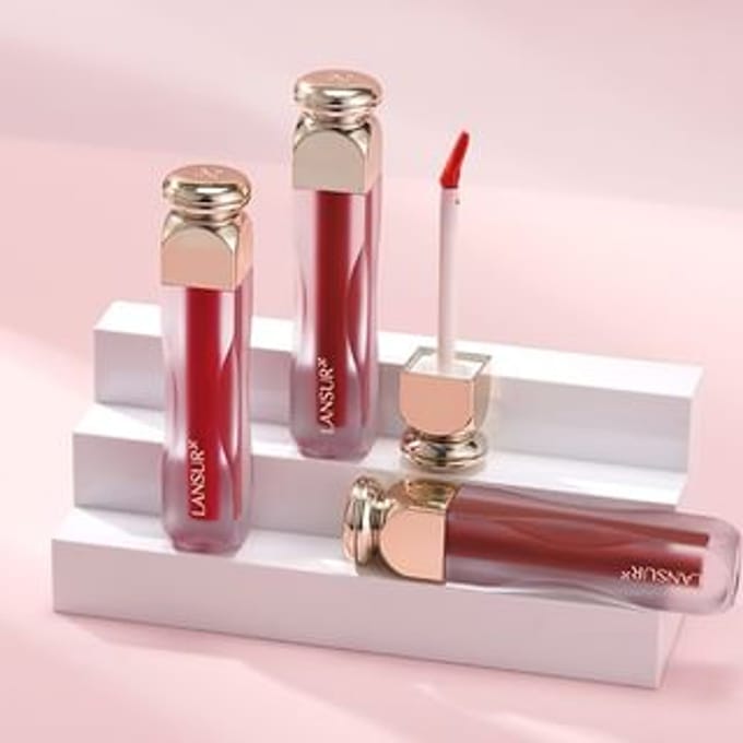 LANSUR - Velvet Glow Lip Mud - 4 Colors V04# Cherry Red - 3g