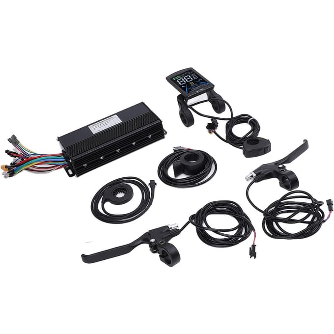 36V 48V 52V 40A Sinusgolf 3 Modus Controller Conversiekit met S100 Kleurendisplay Paneel Duimgas Trapondersteuning black