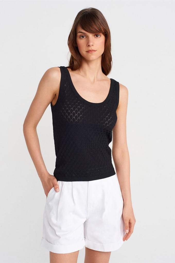 Gestructureerde Geribbelde Mouwloze Blouse