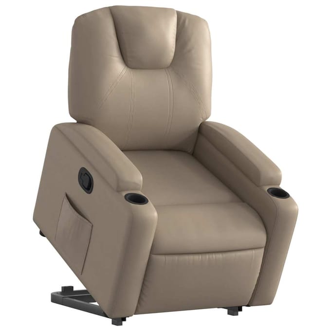 Vidaxl Sta-Op Fauteuil, Cappuccino, Bekleed met Kunstleer