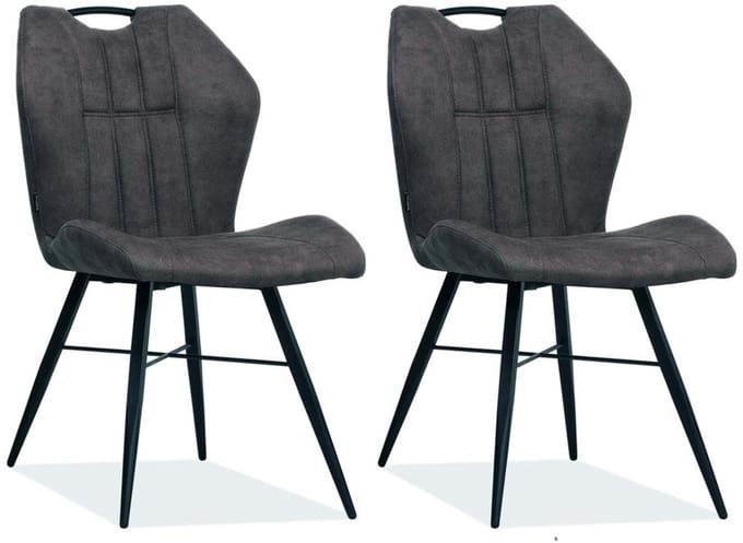 MX Sofa - Eetkamerstoel Scala luxor kleur: Antraciet (set van 2 stoelen)
