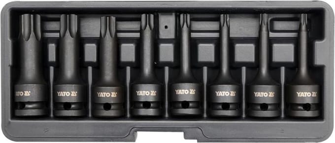YATO Slagmoersleutel bitset 8-delig zwart YT- 1065