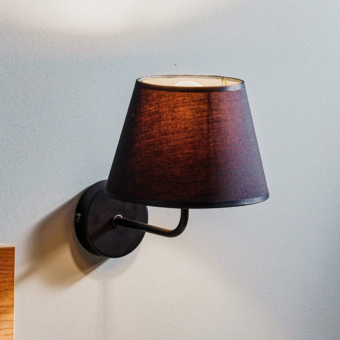 Luminex Wandlamp Soho, conisch, zwart/goud