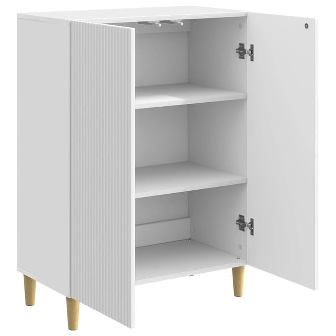 vidaXL - Dressoir - Hoogglans - Wit - 66 - x - 34,5 - x - 90 - cm - Bewerkt - hout