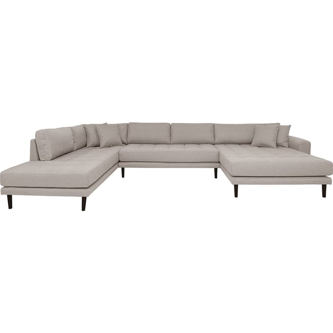 House Collection Hoekbank Milo U-Sofa met Open Rechtse Hoek Steengrijs
