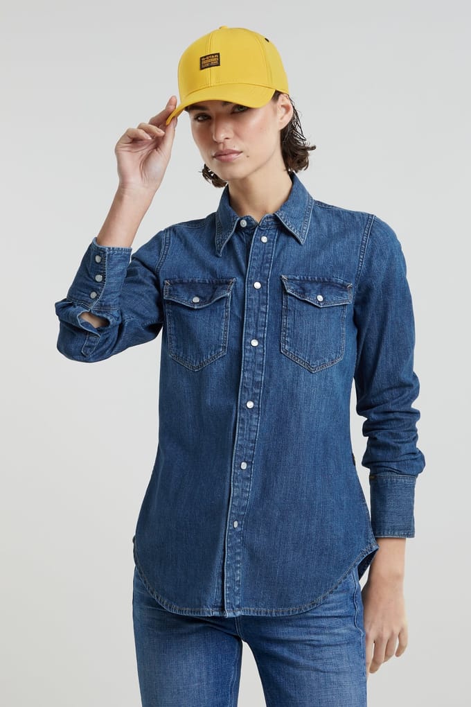Dames slim fit blouse met lange mouwen G-Star Western