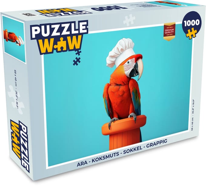 Puzzel Ara - Koksmuts - Sokkel - Grappig - Legpuzzel - Puzzel 1000 stukjes volwassenen