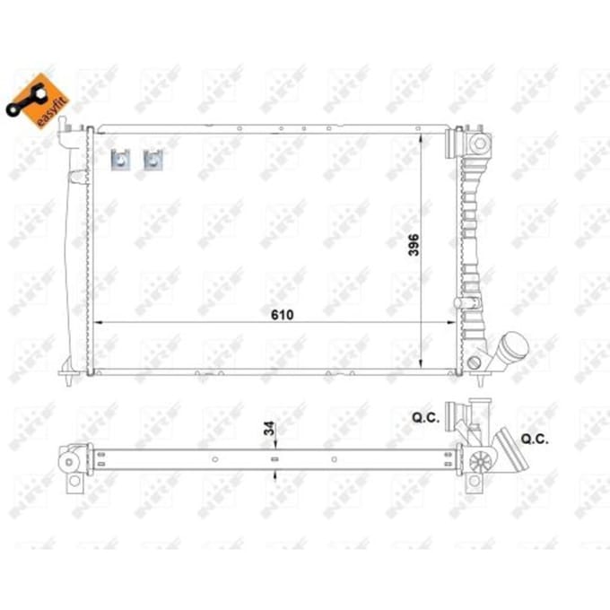 Radiator, motorkoeling NRF 519602