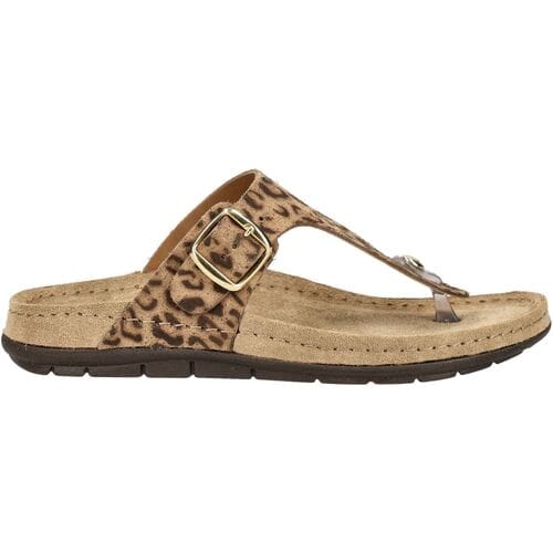 Rohde 5891 18 Teenslippers Bruin Panterprint Suede Dames - Beige - Maat:41
