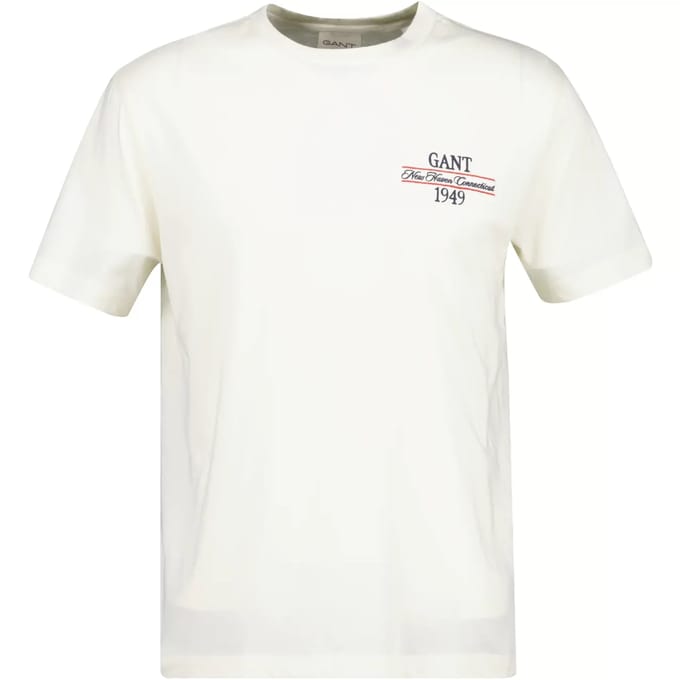 Gant Grafisch T-shirt crèmewit