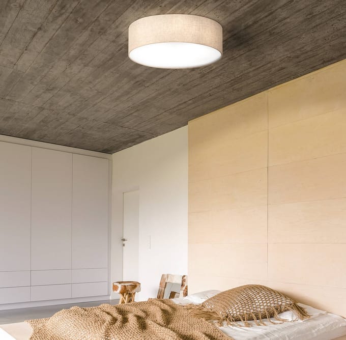 Fischer & Honsel - Plafondlamp Thor - 4x E14 max. 40 W (excl.) - Ø 60cm - Zand Linnen