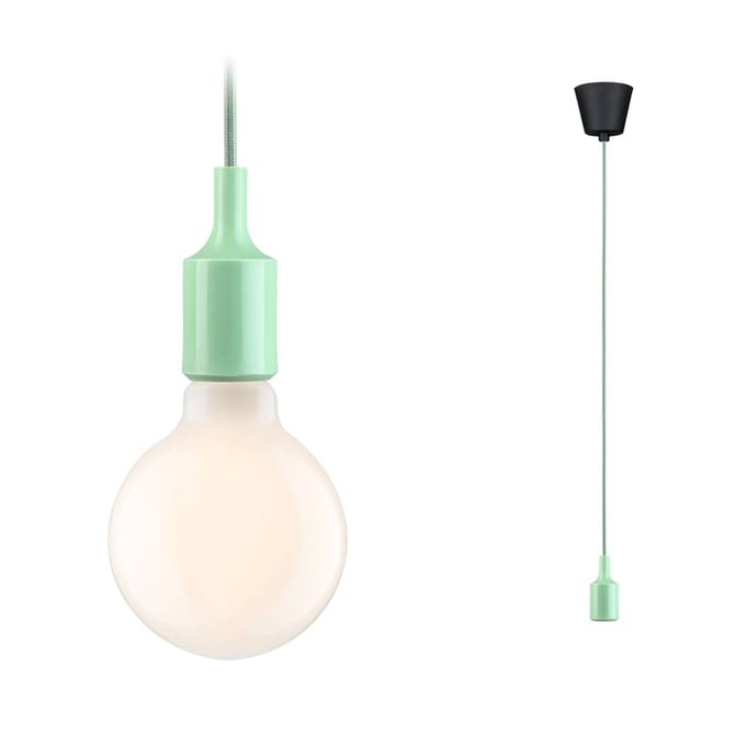 Neordic Hanglamp Ketil E27 max. 60W Lichtgroen, Zwart dimbaar Silicon, Kunststof