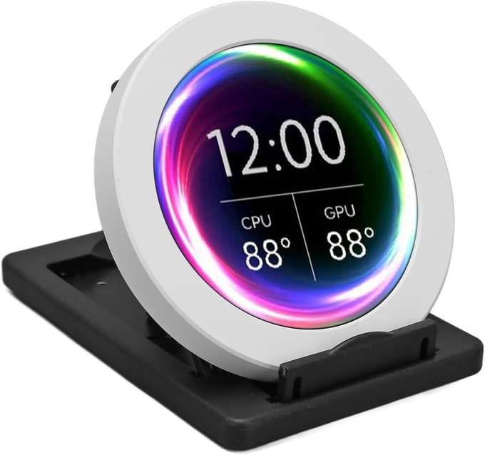 PC Data Monitor - Temperatuur Display - Systeembewaking - HD LCD Scherm - 2.8 Inch Rond - Wit
