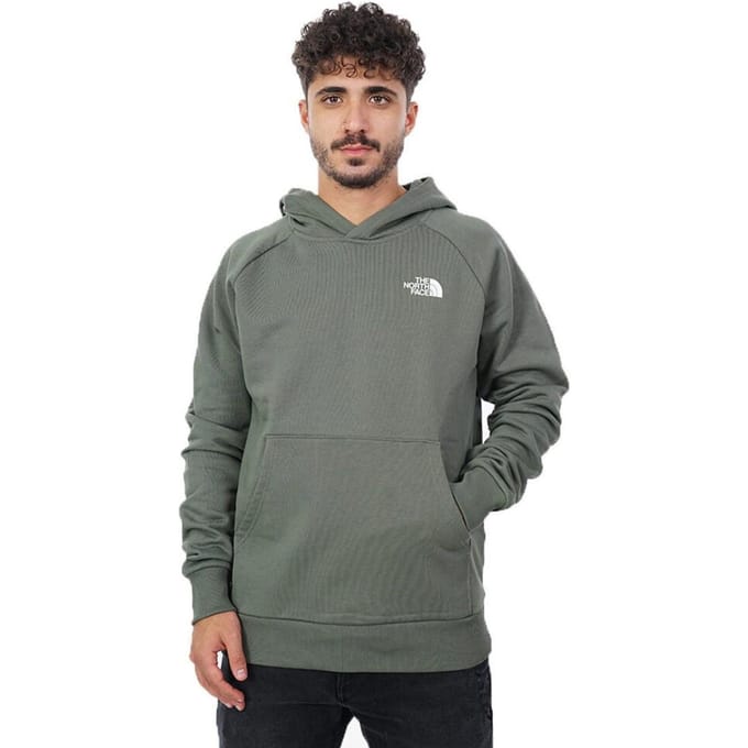 The North Face heren Reglan Red Box Hoodie in Bleached Thyme