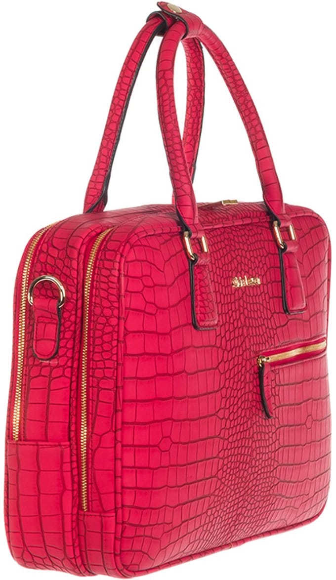 Olivia Lauren Roma Dames laptoptas - 15 inch - Werktas A4 - Polyester - Rood Croco
