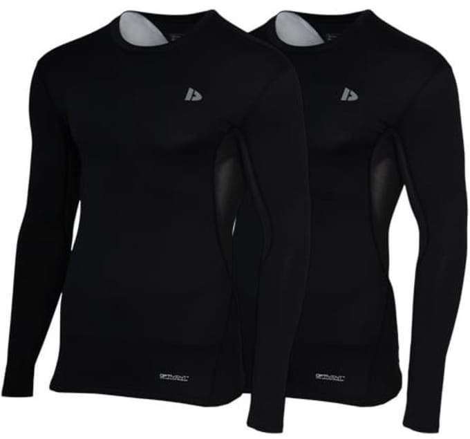 2-Pack Donnay - Baselayer Longsleeve - Thermo/Sportshirt - Heren - Black (020) - maat S