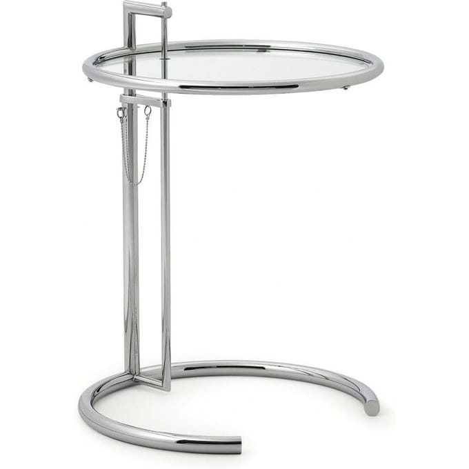 ClassiCon - Adjustable Table E 1027 - Kristalglas helder - chroom - zilver