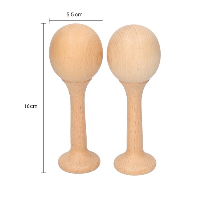 Beuken Maraca Rumba Shaker Rammelaars Slaginstrument Houten Maraca Paar Slagwerk Maraca voor no flat base beige