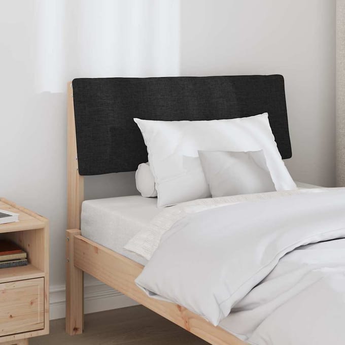 vidaXL - Gestoffeerd - hoofdbord - Zwart - 75 - cm - Massief - grenenhout