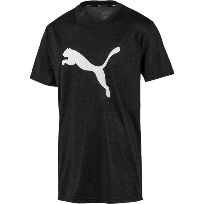 PUMA - PUMA Heather Cat Tee - Puma Black Heather - Mannen - Maat XL