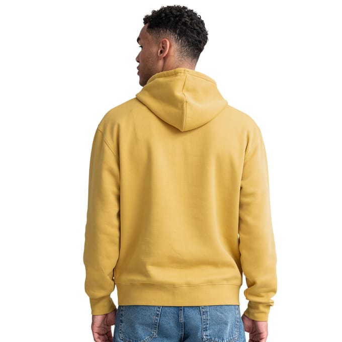 Russell Heren Authentieke Effen Hoodie (Mosterdgeel)