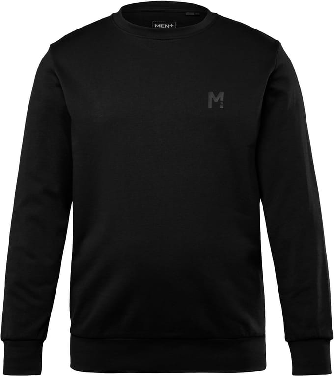 Men Plus - Heren - Sweatshirt basic ronde hals - Zwart - Maat L