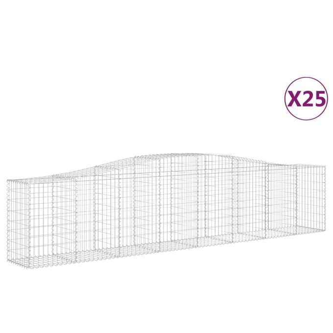 vidaXL - Schanskorven - 25 - st - gewelfd - 400x50x80/100 - cm - ijzer