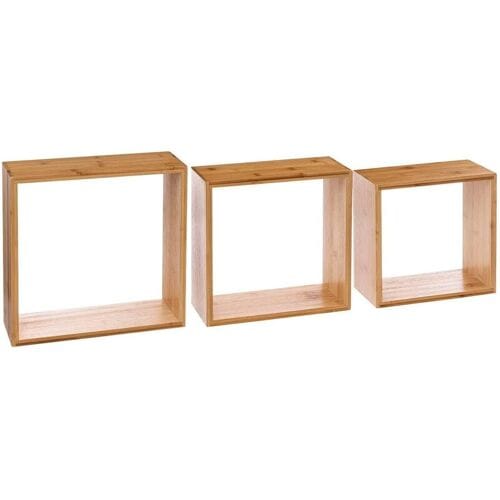 5five Bamboe Wandplank Set - 3 stuks, 25 x 9 x 25 cm