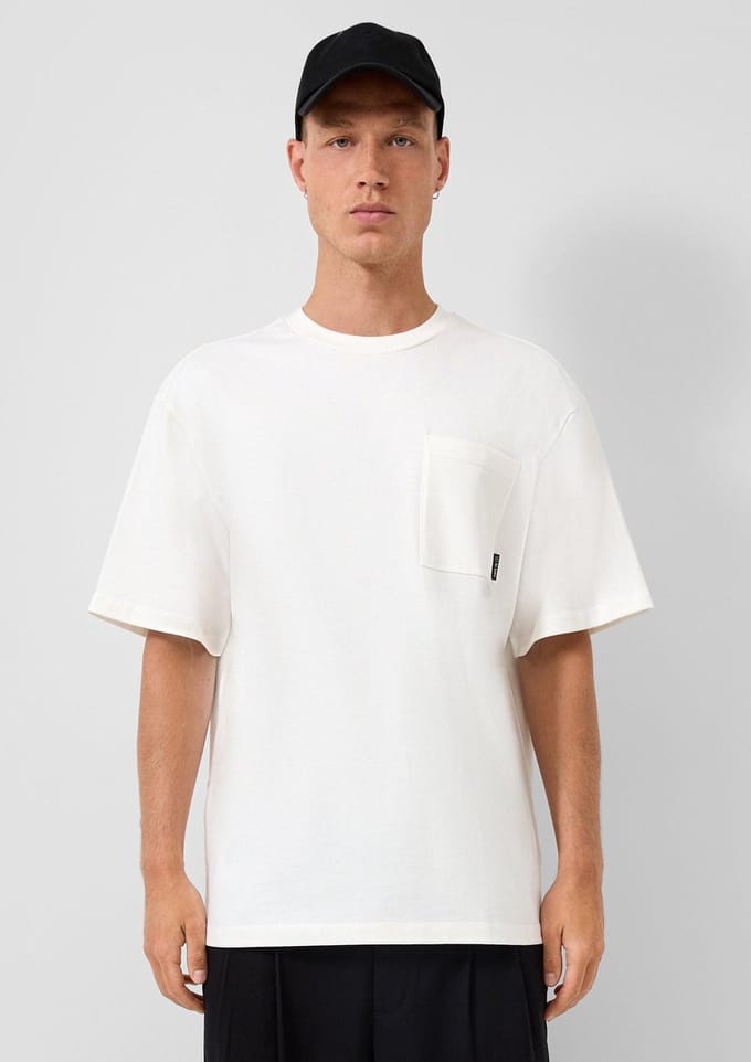 Q/S designed by - Heren t-shirt - Maat L - Mannen - Creme - katoen