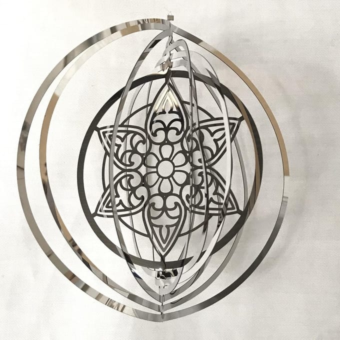 Nature's Melody Cosmo Spinner Mandala roestvrij staal ca.13cm / 5" windspinner