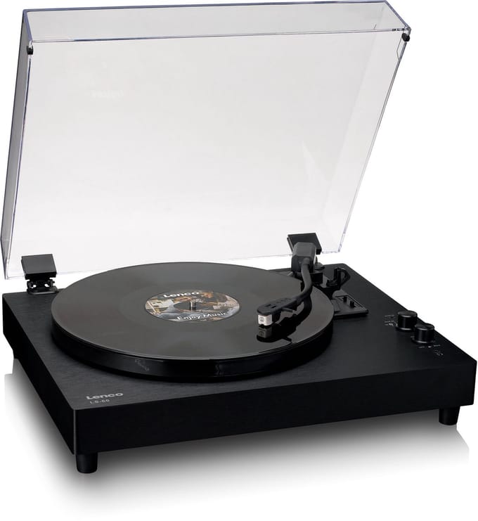 Lenco Platenspeler - Houten Platenspeler met Bluetooth en ingebouwde speakers - LS-60BK - Zwart