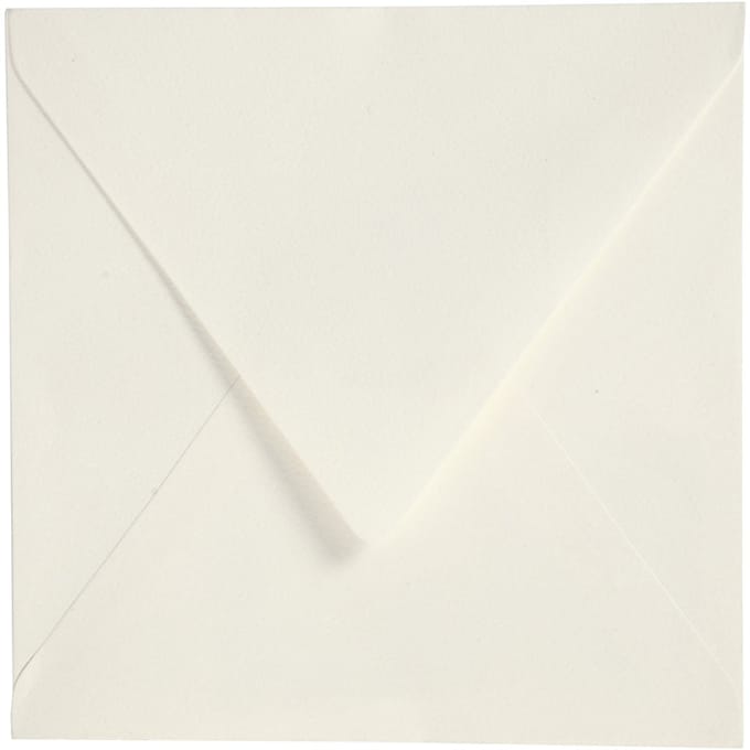 Enveloppen, afmeting envelop 16x16 cm, 120 gr, off-white, 50 stuk/ 1 doos