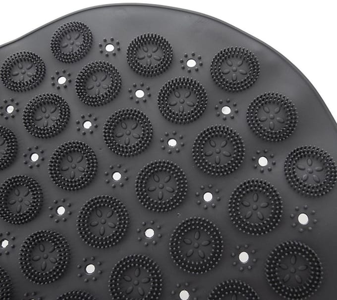 Antislip Badmat Grijs 68x37 cm - Antislipmat - Douchemat - Badkamermat - Mat voor Bad & Douche