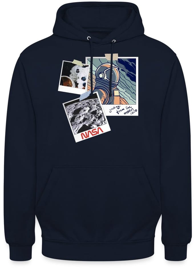 NASA Groeten Van De Maan Ontwerp Hoodie Unisex