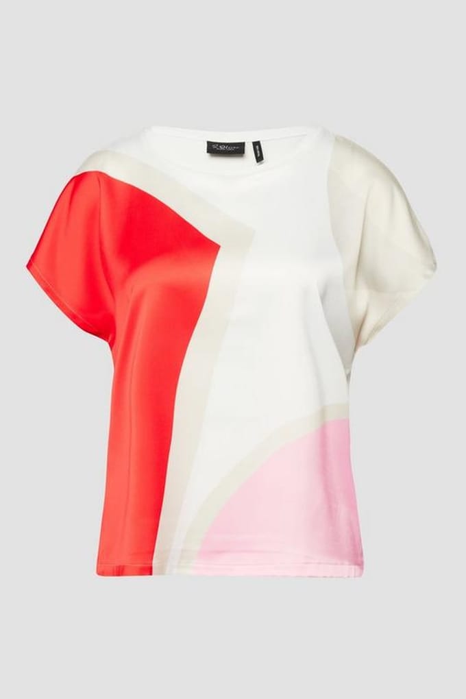 s.Oliver BLACK LABEL - Dames t-shirt - Maat S - Vrouwen - wit - onbekend materiaal