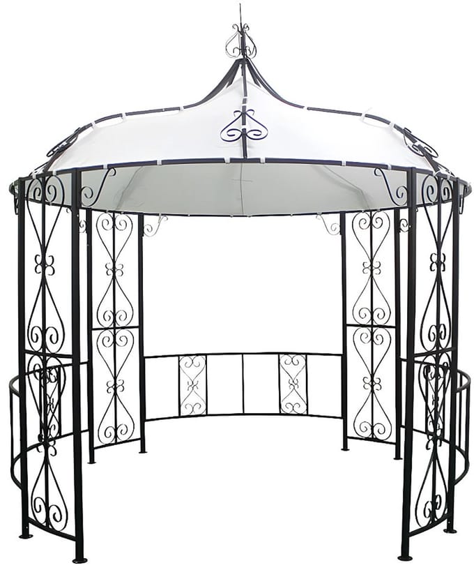 Vente-unique Smeedijzeren tuinkiosk in metaal TILCARA - D300 x H290 cm - Zwart