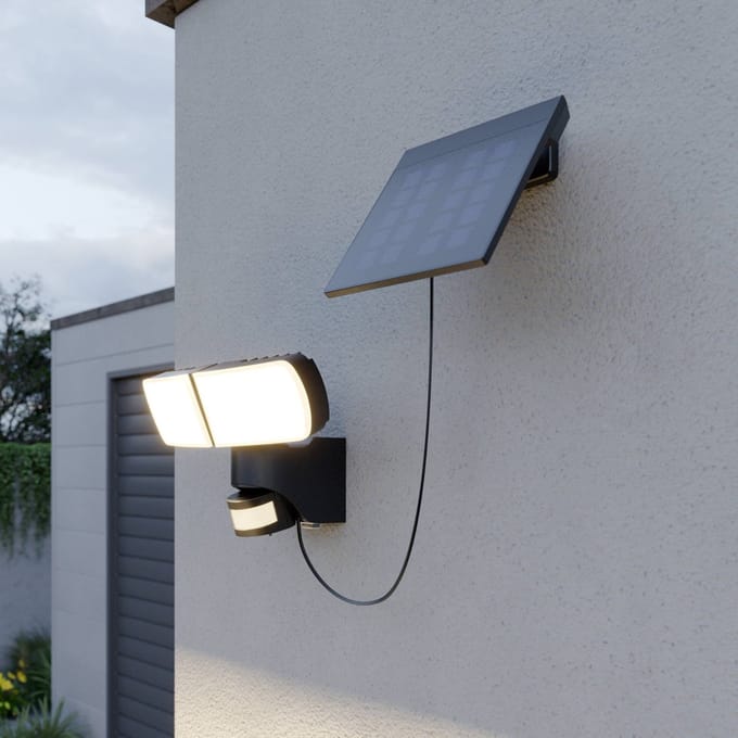 Arcchio - solar buitenlamp - 1licht - Kunststof - H: 17.2 cm - zwart, wit - Inclusief lichtbron