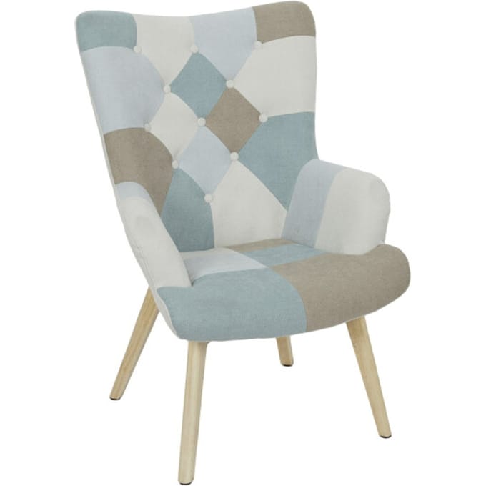 Home Deco Factory Patchwork fauteuil helsinki met armleuning /grijs