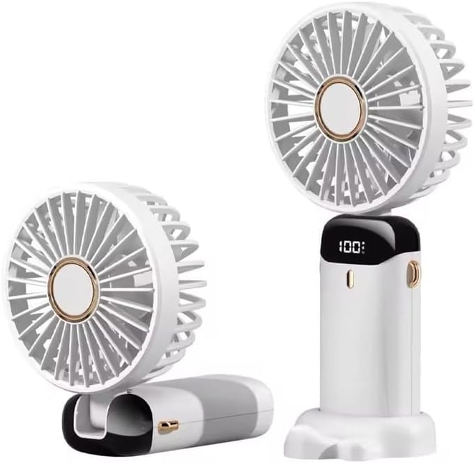 Thijox - Mini Ventilator - Draagbare Handventilator Oplaadbaar met 5 Standen - USB Ventilator voor Camping, Feest, Tuin en Kinderen - Compact en Licht