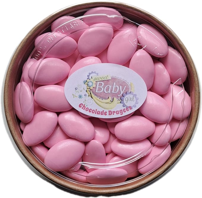 chocolade-dragees - roze - 800 gram doopsuiker - suikerboon - chocoladedragee - doopsuiker