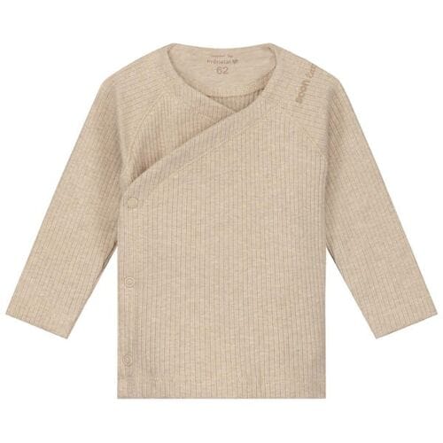 Prénatal newborn overslagshirt rib Beigebrown 68 unisex