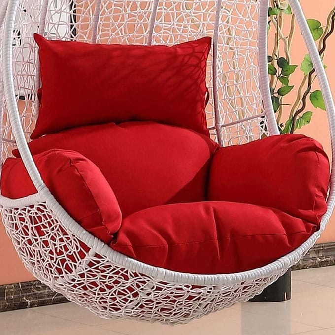 Hangstoelkussen - Eierstoel Kussen - Buiten Ontspannen - Ergonomisch Ontworpen - 4100g - Rood