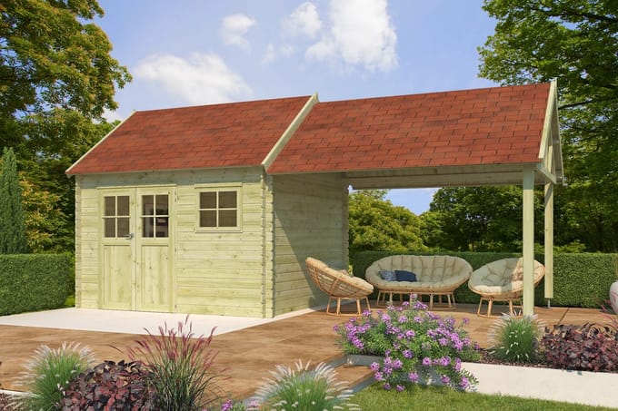 Woodlands Blokhut Coventry XL Groen 720 x 320 cm