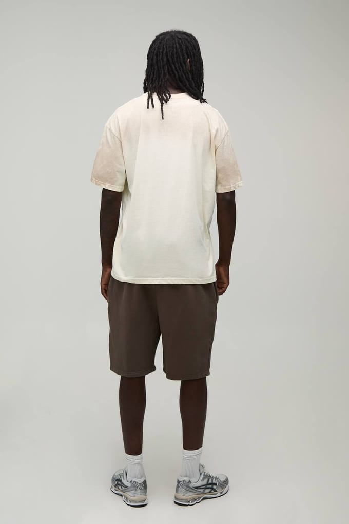 Oversized Spray Wash Limited Edition Bedrukt T-shirt | Ecru | Size Large