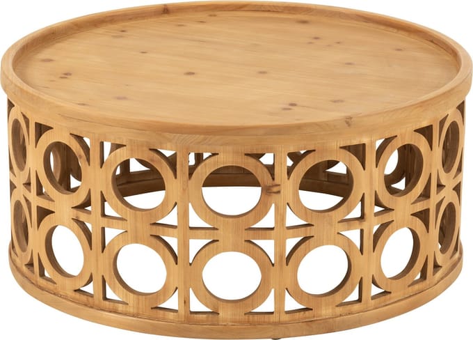 J-Line salontafel Gekerfd - hout - naturel