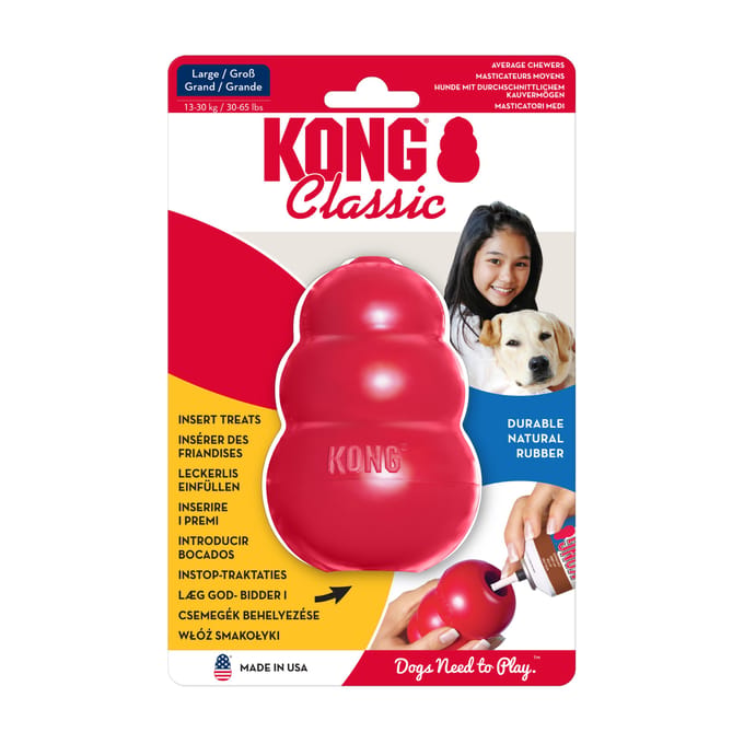 KONG Classic - Snackbal Honden Speelgoed - Rubber - 10.16cm - Rood - Maat L