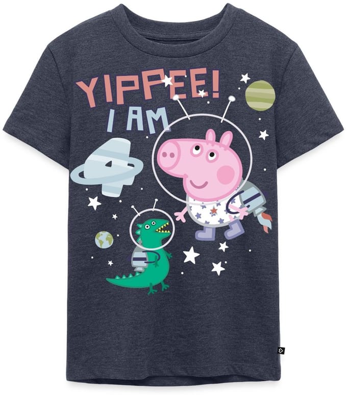Peppa Pig 4e Verjaardag Schorsch Ruimtemissie Premium T Shirt Kinderen