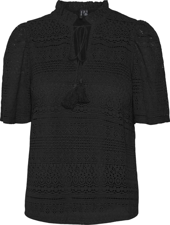 VERO MODA - VMHONEY LACE S/S TASSEL TOP WVN GA - Dames - Blouses