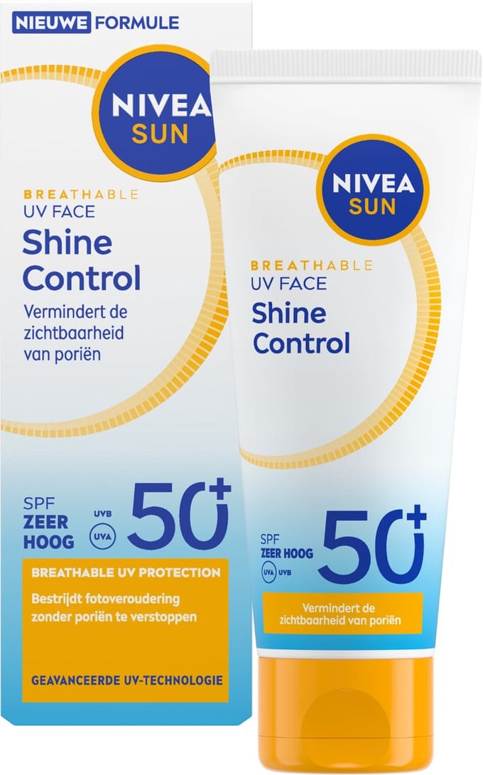 NIVEA SUN UV Face Shine Control SPF50+ Zonnebrand Gezicht - Matterend Effect - 40ml